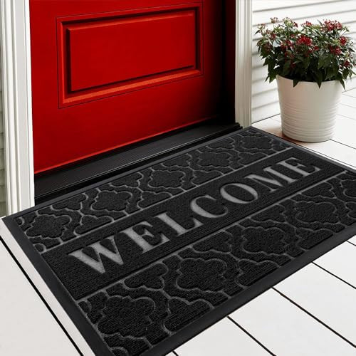 Durable 29.5x17 All-Season Waterproof Welcome Mat for Indoor & Outdoor Use, Perfect for Front Door Entryway