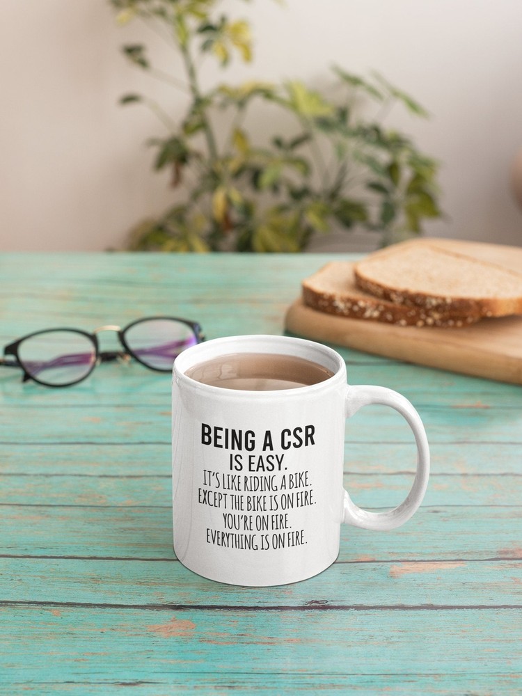 Customer Service Funny Coffee Mug Being A Csr Is Easy Like Riding A Bike-image