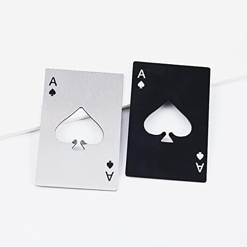 Credit Card Folding knives Wallet Sharp Thin Knife with Ace of Spades Bottle Op-image
