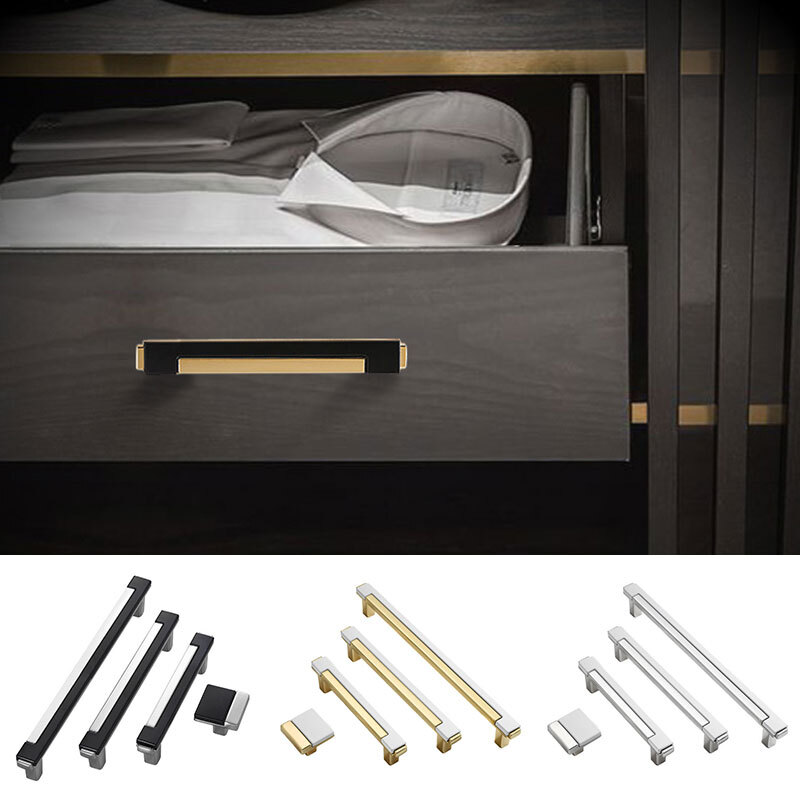 1PC Metal Two-Tone Cabinet Door Handle Drawer Pull for Furniture Dresser