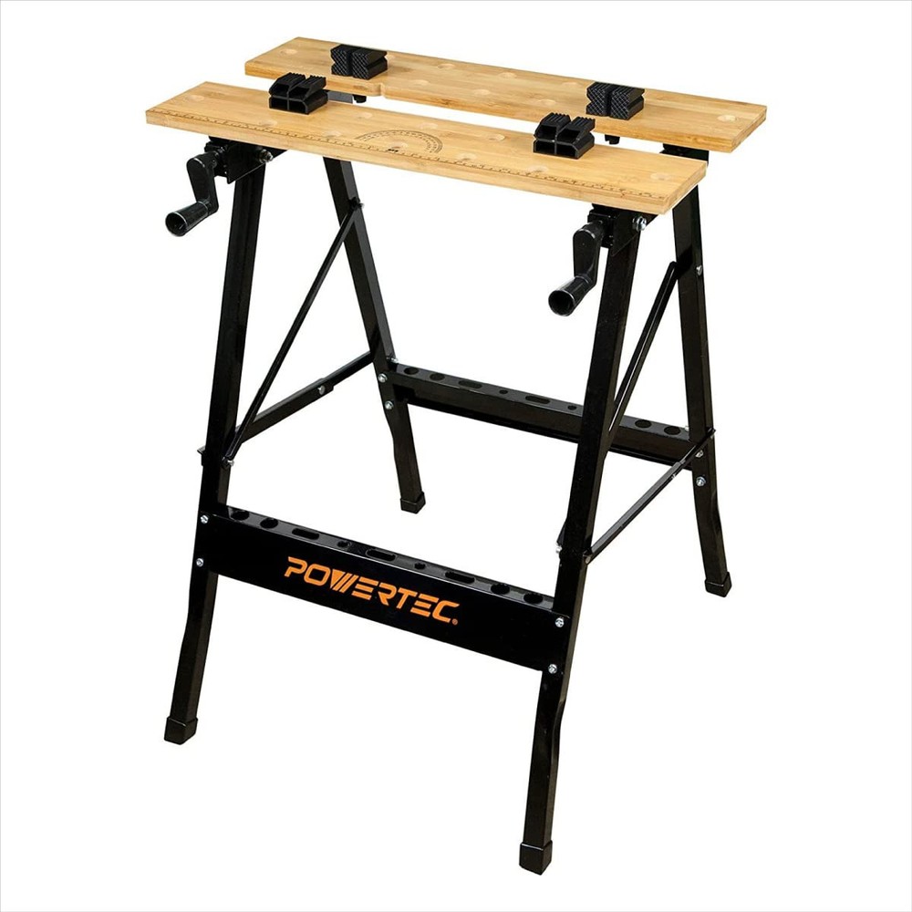 Portable Small Workbench with Built-in Vise, Integrated Ruler and Protractor Scale, Compact Folding Design for Home and DIY Projects