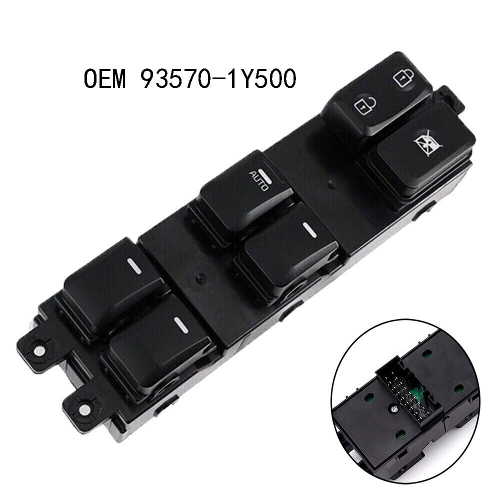Power Window Switch Master Control 93570-1Y500 Fits Kia Picanto 2012-2021 BLACK