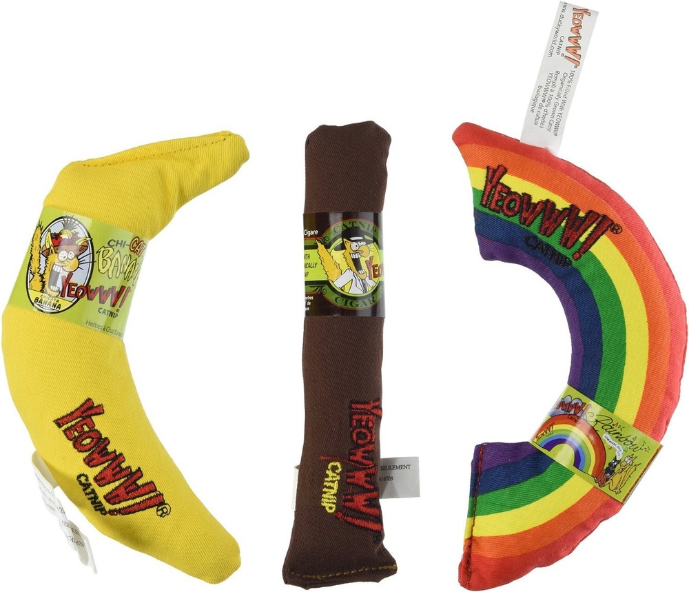 Yeowww! Catnip Variety Pack ? Cigar & Banana & Rainbow ? Made in USA