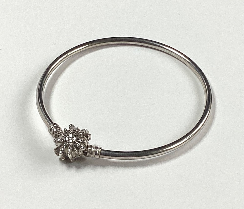 Pandora Silver Fireworks Bangle Bracelet ALE s925 VGC Ltd Edition 6cm Diameter
