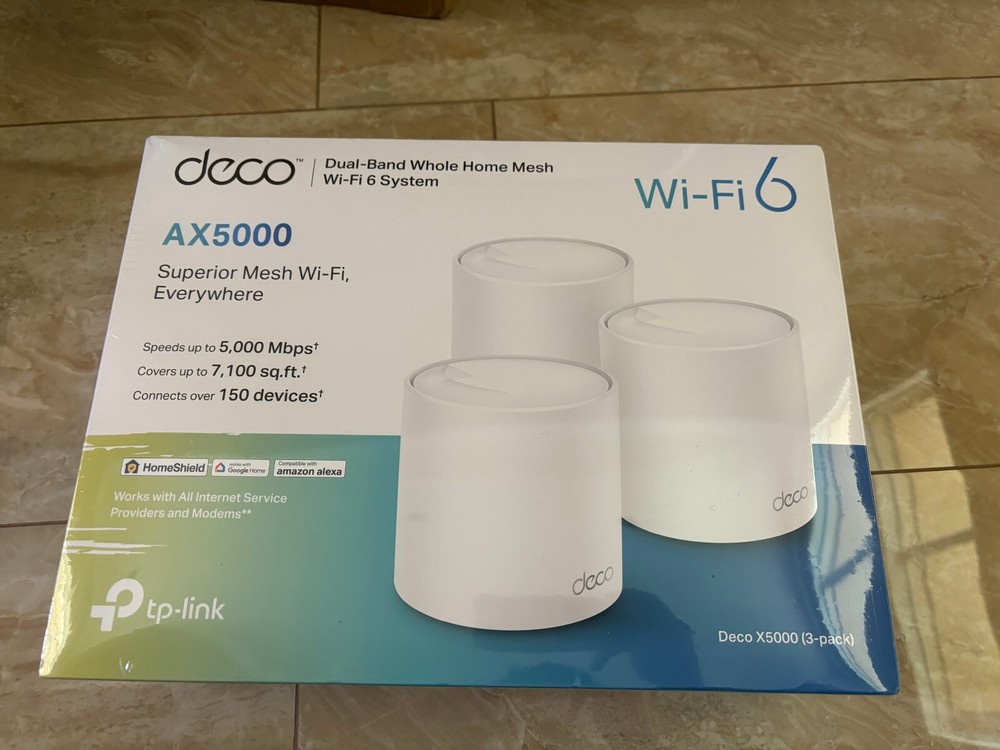 TP-Link Deco AX5000 Wi-Fi 6 Dual-Band Mesh System 3pk New and Sealed