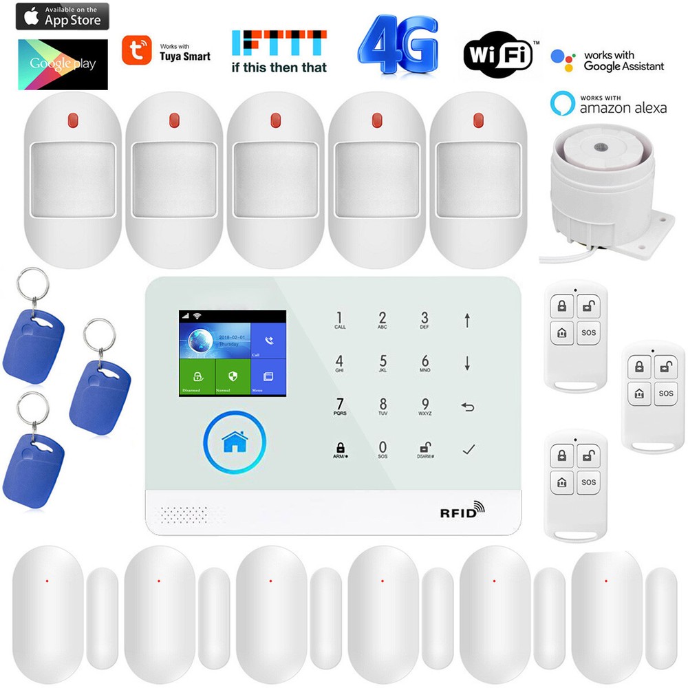 Tuya WiFi+4G Home Security Alarm System with Alexa and Google Assistant