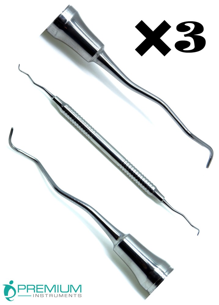 3× Dental Gracey Curettes 13/14 Periodontal Hollow Handle Premium Instruments