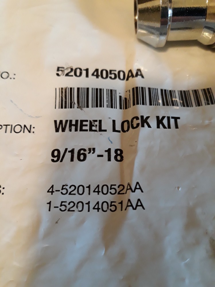 OEM Mopar Wheel Lock Kit 52014050AA for Dodge Chrysler RAM 9/16-18 Thread