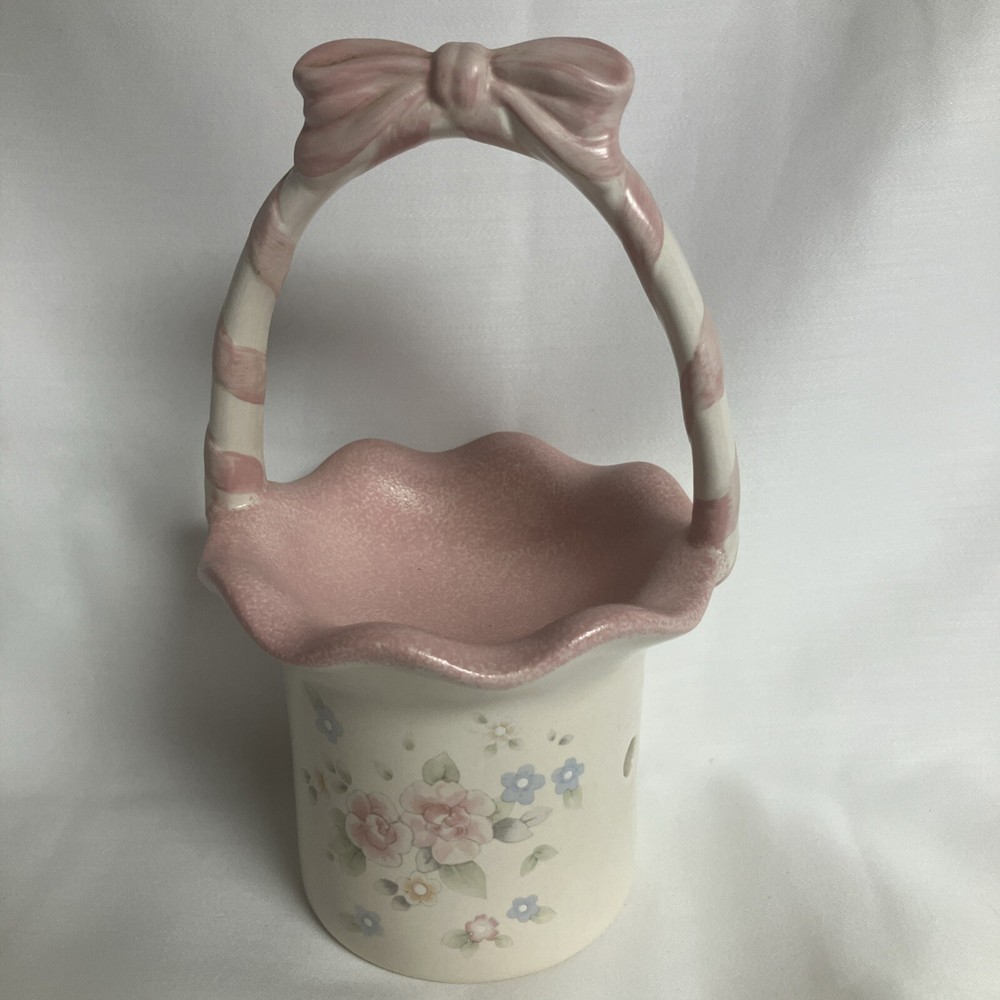 Pfaltzgraff Tea Rose Basket Tart and Candle Warmer