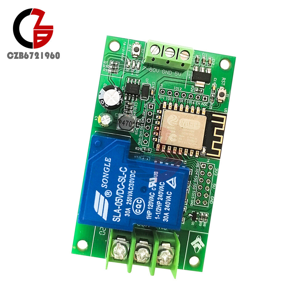 ESP8266 DC7-80/5V 30A WIFI 1 Channels Relay Module ESP-12F Development Board
