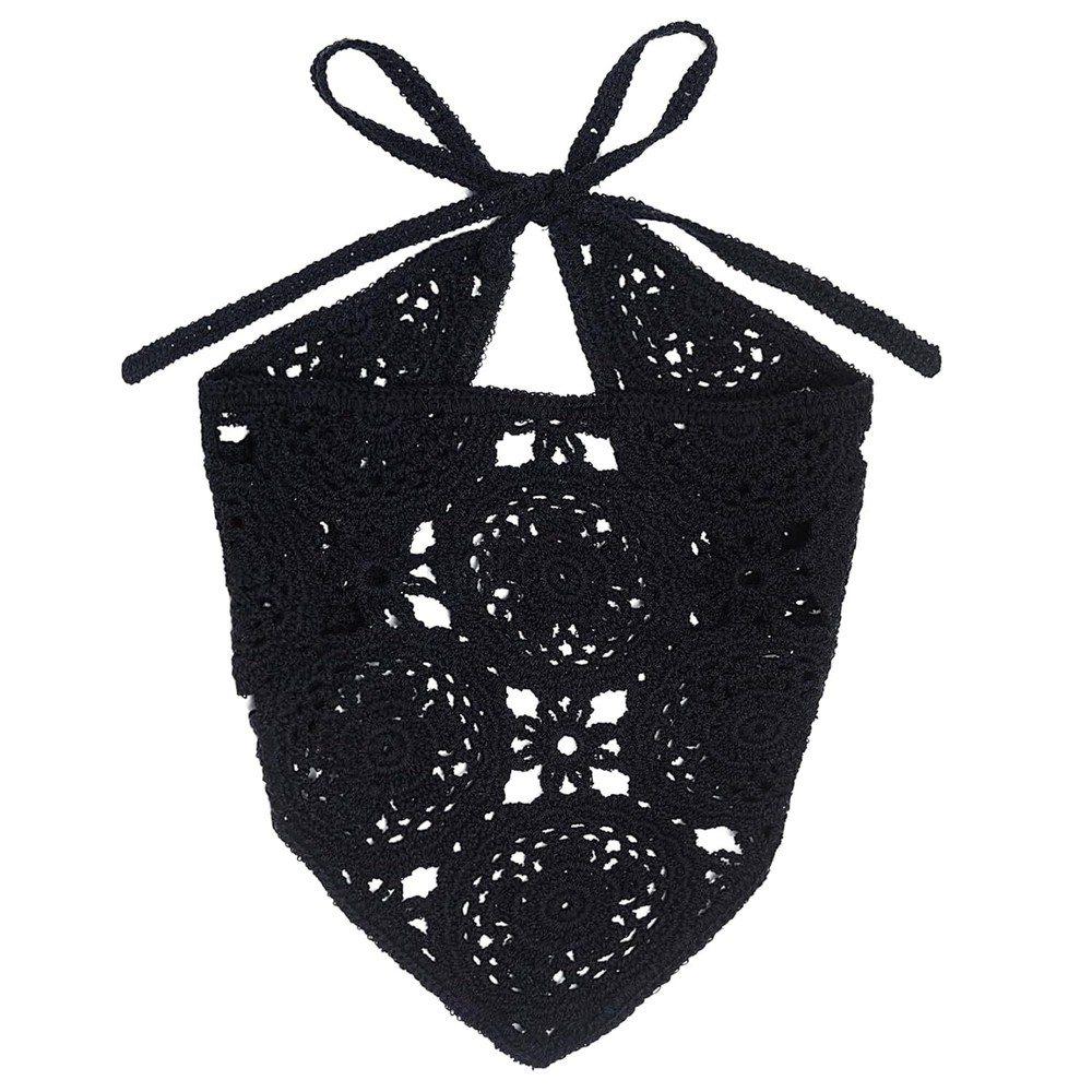 Crochet Head Scarf Bandanas Headbands Hair Scarf for Women Girls Knitted Floral