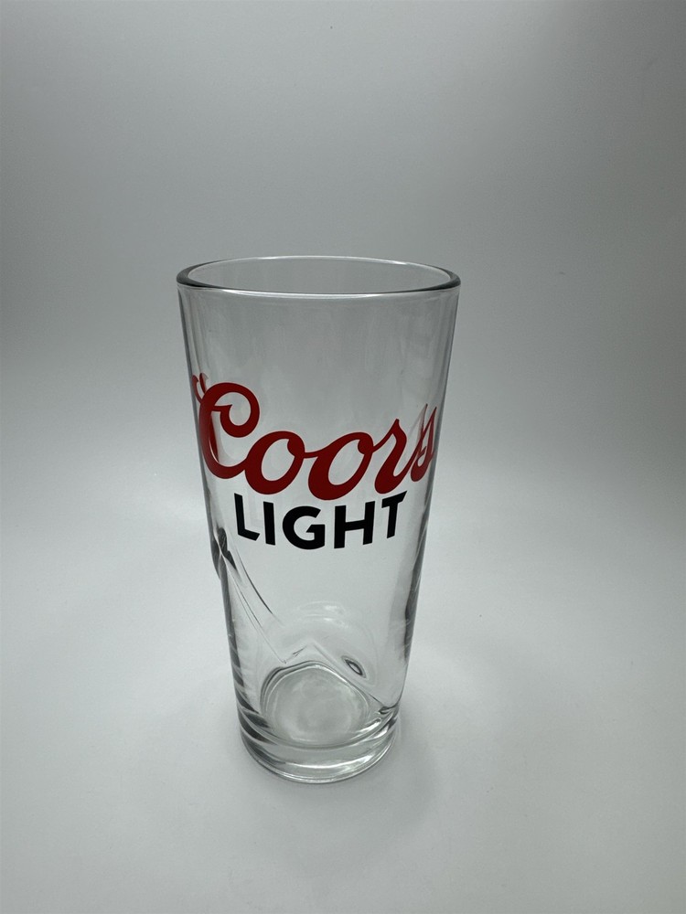 Coors Light 16oz Pint Glass with Embossed Mountain Logo for Bar or Home