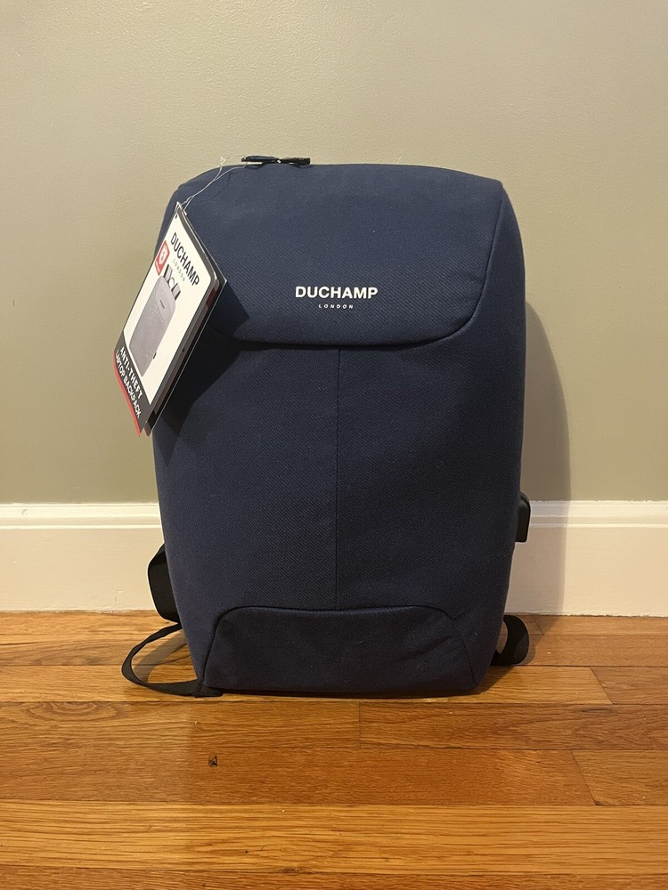 Duchamp London Anti-Theft Laptop Backpack Blue Travel Work Casual Padded