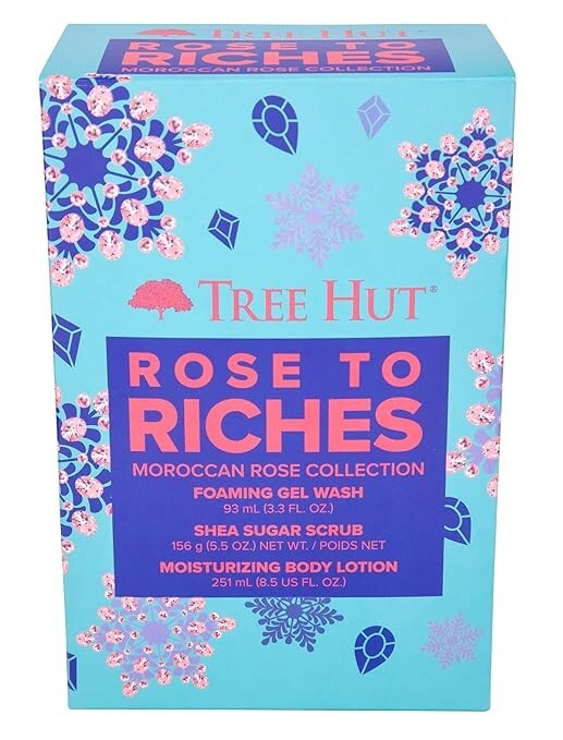 Tree Hut Rose Gift Set 3 Pc Moroccan Rose Collection gel wash, scrub, lotion!