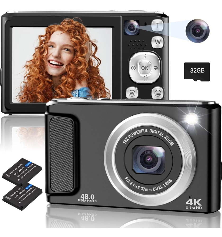4K Digital Camera, 48MP Autofocus Cameras for Photography,Vlogging Compact...