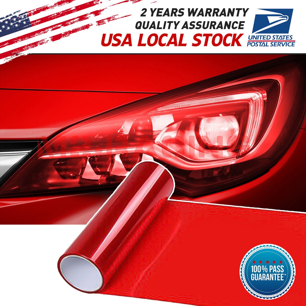 Gloss Red Smoke Headlight Taillight Fog Light Tint Vinyl Film Premium Glossy