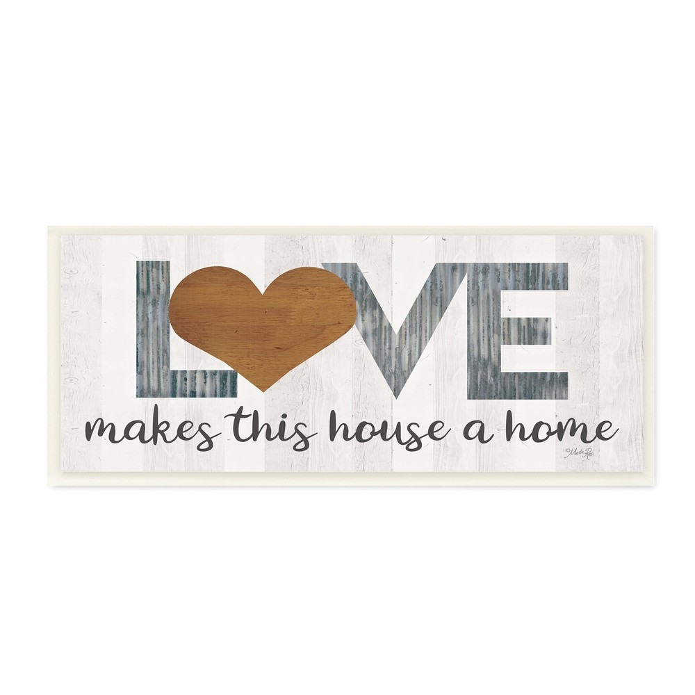 Stupell Love Makes a Home Motivating Family Sign White 17x7