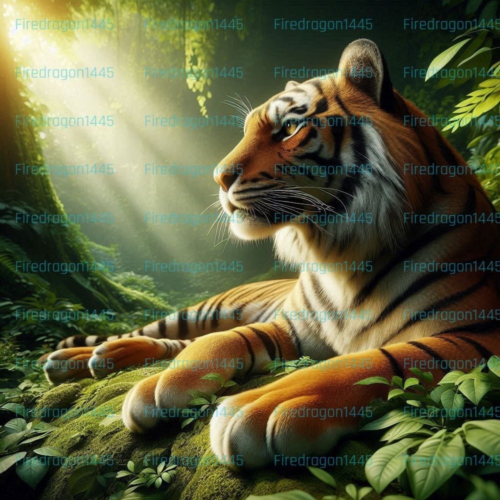 AI Art Tiger Digital Wallpaper Background for Desktop