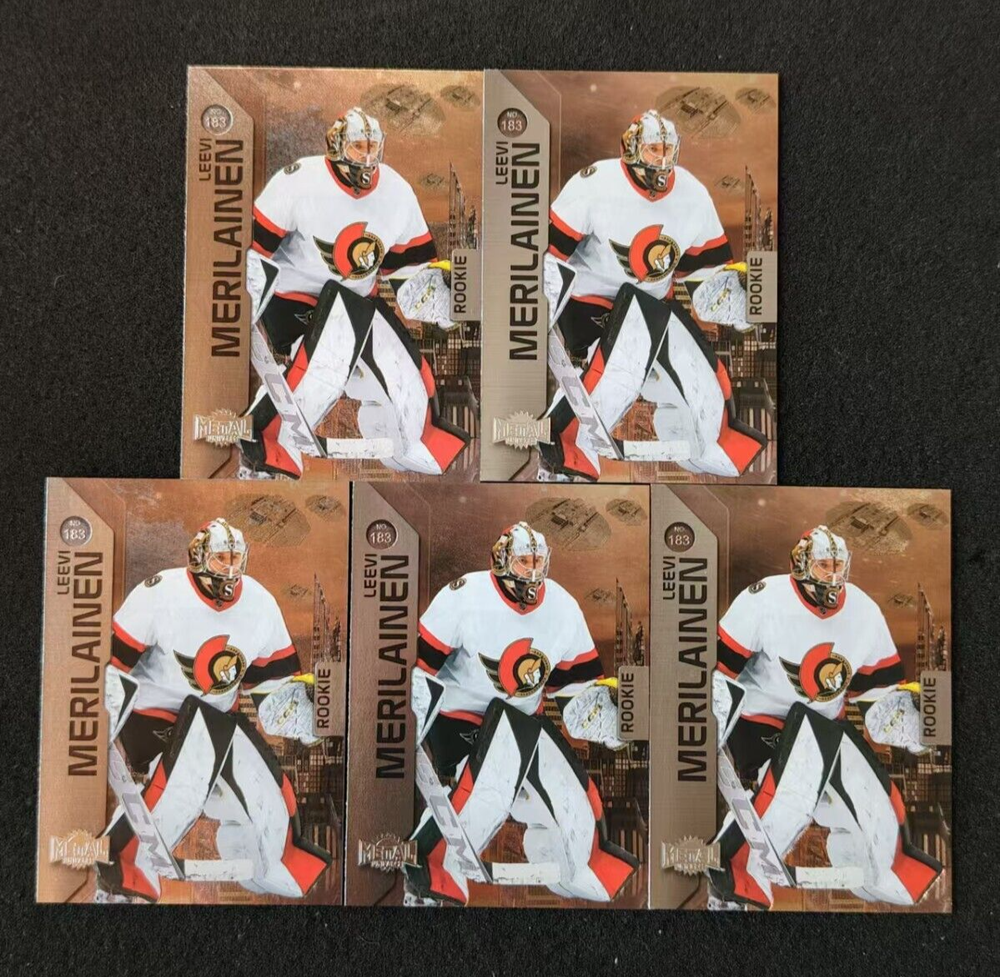 23-24-Skybox Metal Universe HOCKEY LEEVI MERILAINEN ROOKIE LOT(5) #183 TCW