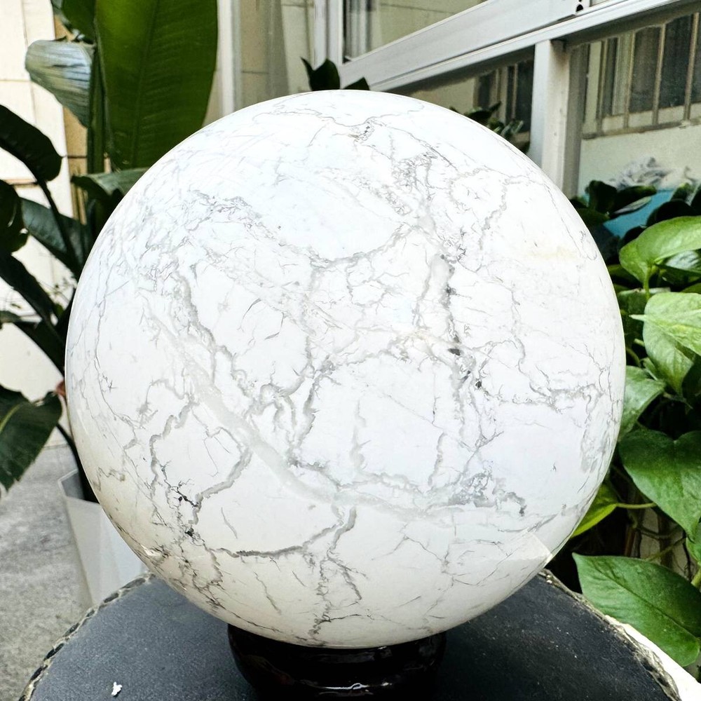 15.39LB Natural white turquoise Sphere Quartz Crystal Ball Reiki Healing