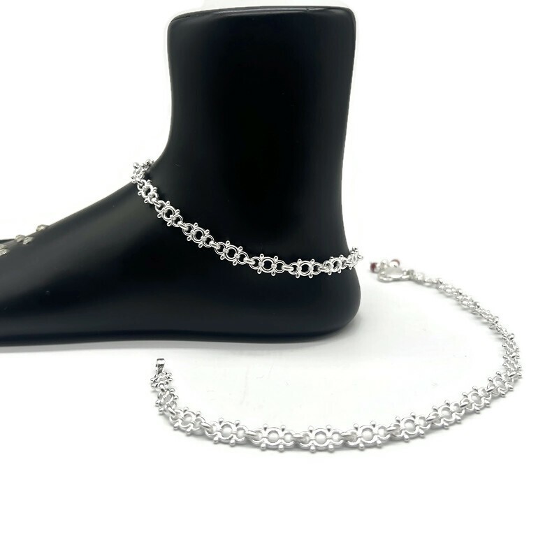 925 Sterling Silver Anklet Payal for Women Elegant Foot Jewelry-image