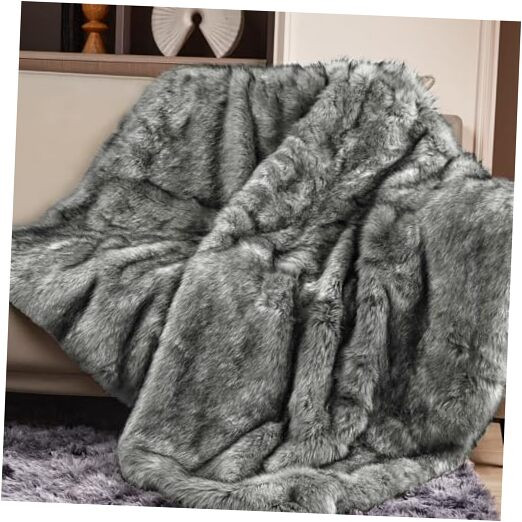 Luxury 1000GSM Faux Fur Throw Blanket, Super Heavy Thick Warm Cozy Blankets