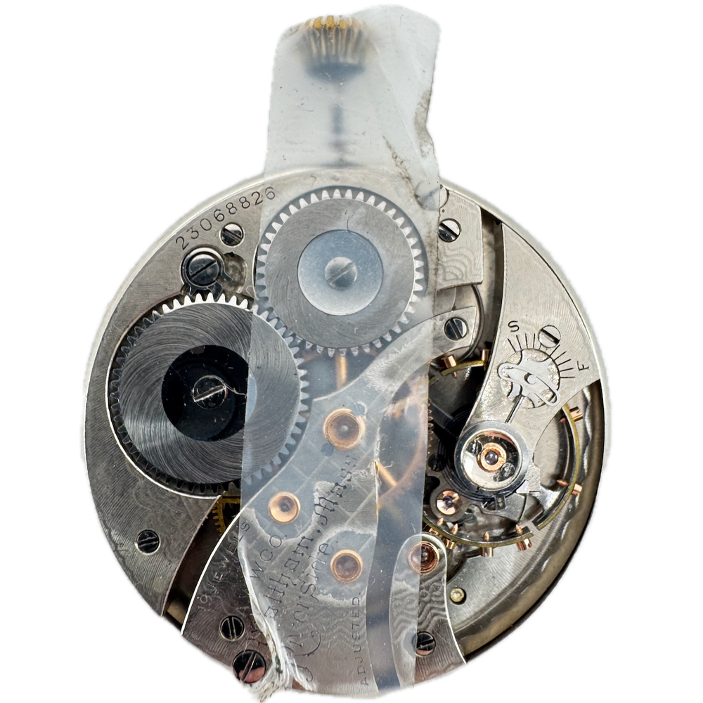Antique 1919 Waltham 19 Jewel Riverside Pocket Watch Movement Yellow 12s USA