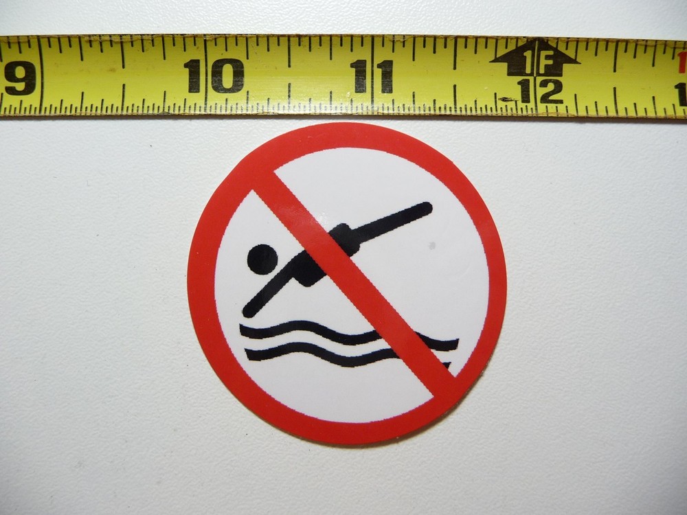 NO NOT ALLOWED DIVING SWIMMING DECAL STICKER JOB OCCUPATION WORK PROHIBITED