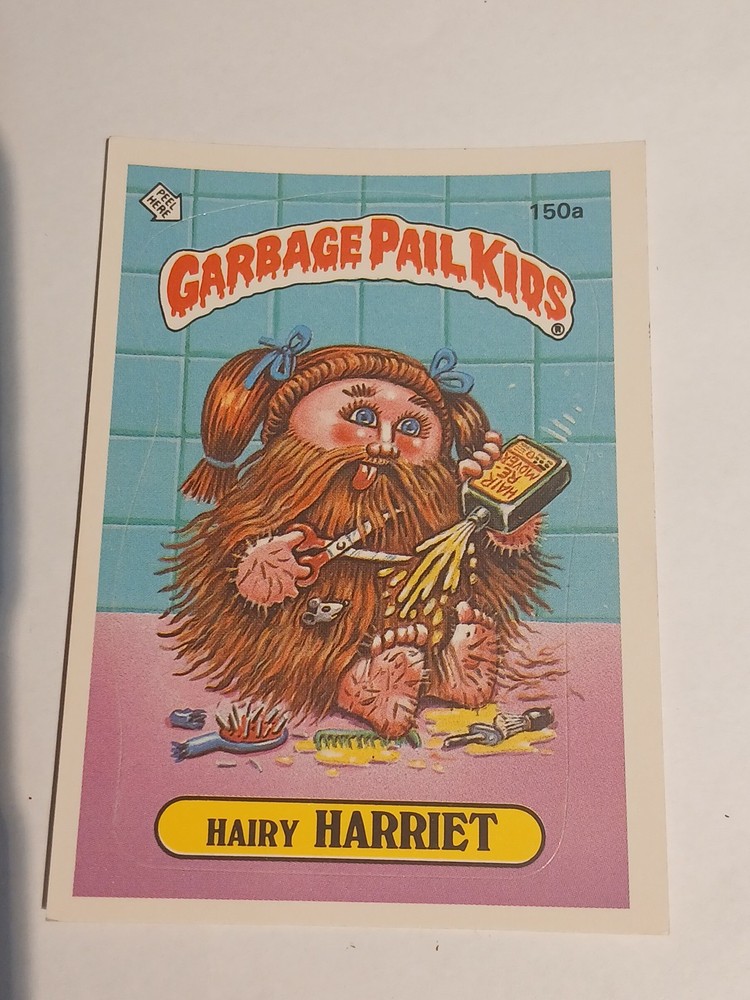 GPK Garbage Pail Kids Card Sticker 1986 Series 4 OS4 Hairy HARRIET #150a