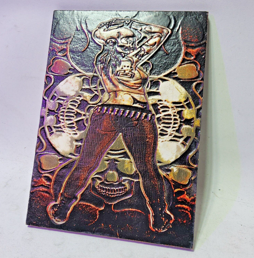 Laser engraved girl wearing vic rattlehead megadeth mask digital mdf art 5x7