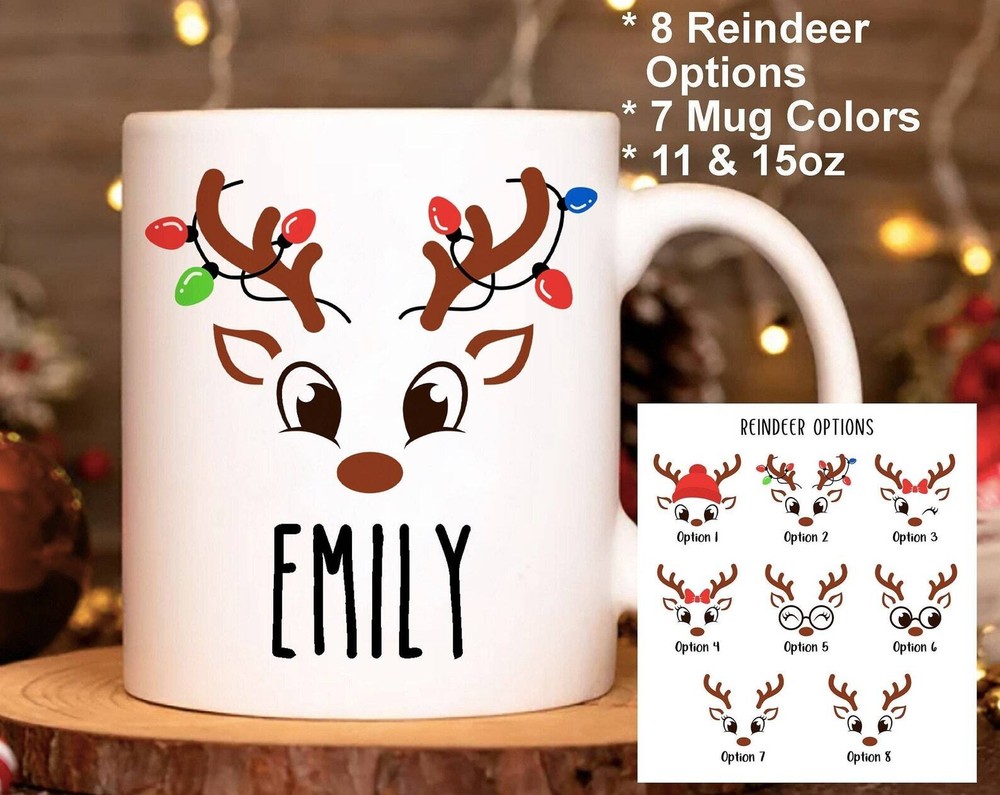 Christmas Mug Personalized Christmas Mug For Kids Reindeer Mug Kids Hot Chocolat