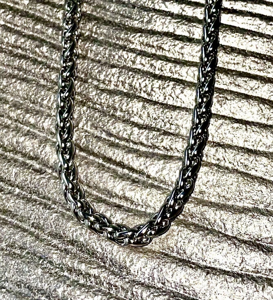 Silver Titanium Steel 5mm Rope Chain 20” Necklace & Bracelet
