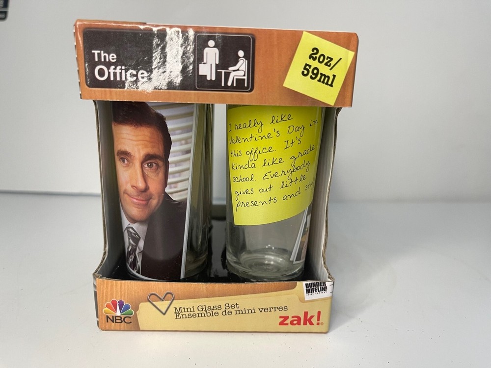 NBC's The Office Mini Glass Set of 4-2oz/59ml Valentine's Shot Glasses