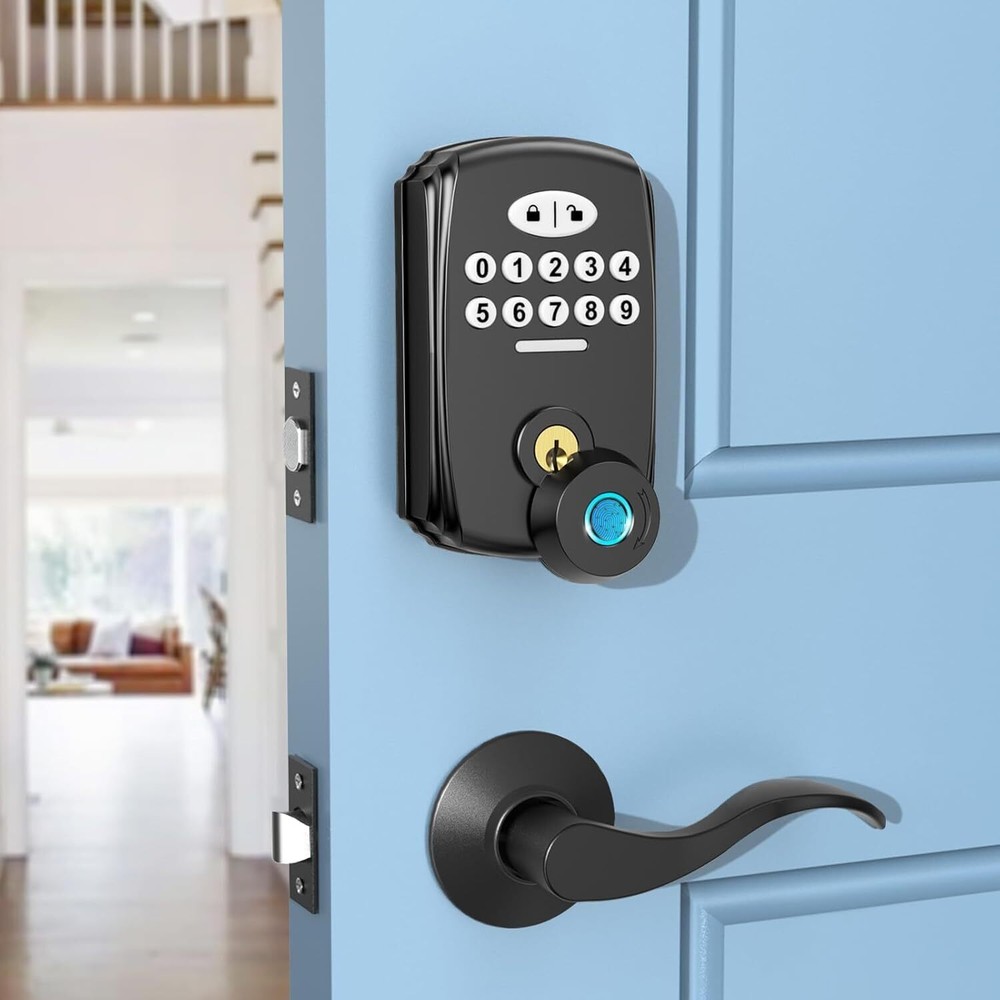 Smart Fingerprint Door Lock with Keyless Entry & Auto-Lock – Easy Install