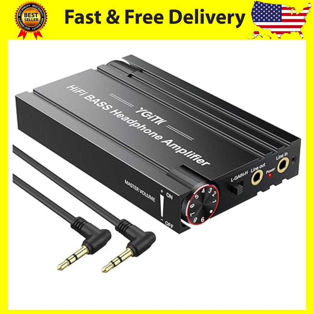 Professional 16-600Ω Headphone Amplifier with Bass Boost, Portable HiFi Earph...