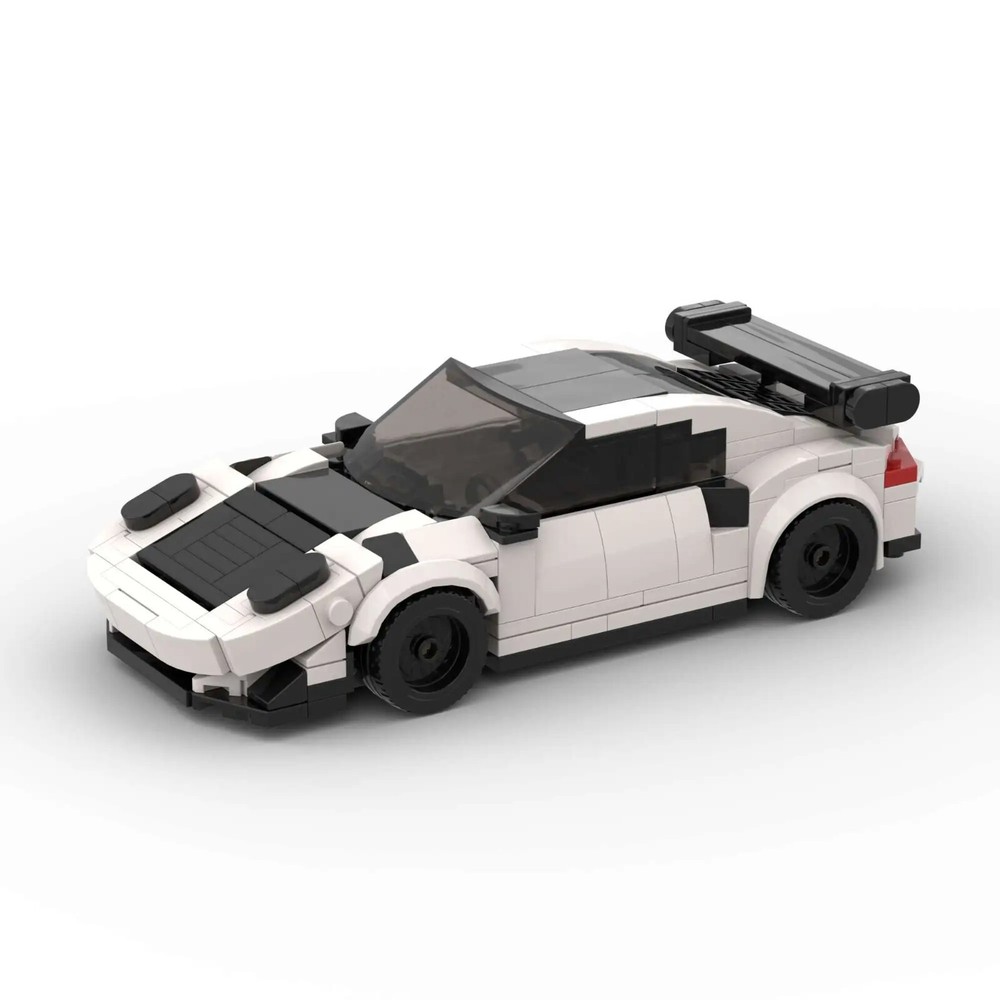 MOC Lego Car: Porsche 911 GT3RS White and Black