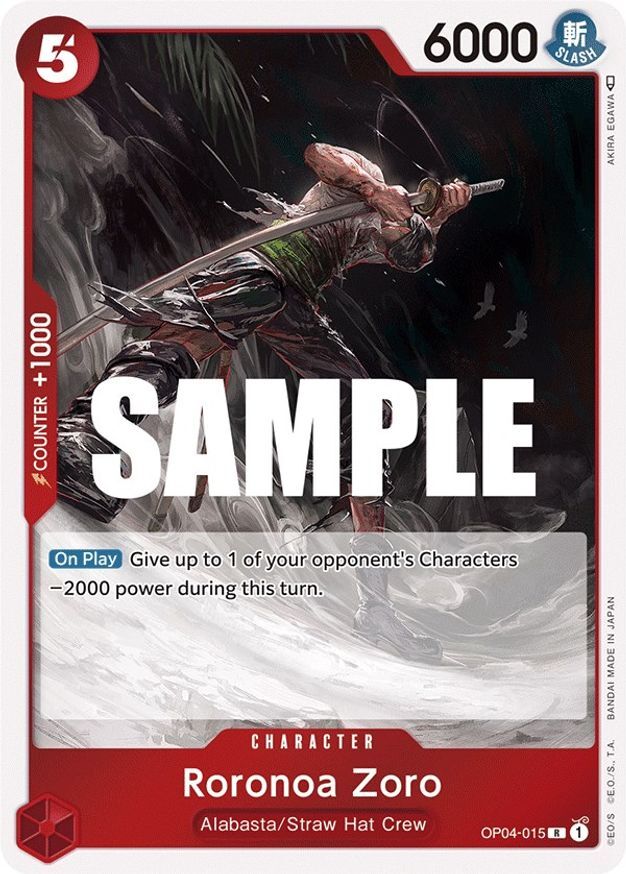 Roronoa Zoro OP04-015 Kingdoms of Intrigue LP Foil One Piece Card