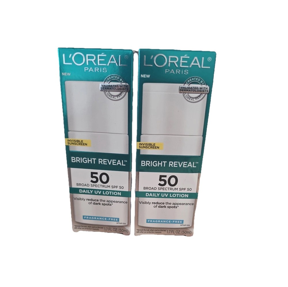 L'Oreal Bright Reveal Fragrance-Free Sunscreen 2-Pack 1.7 oz Each
