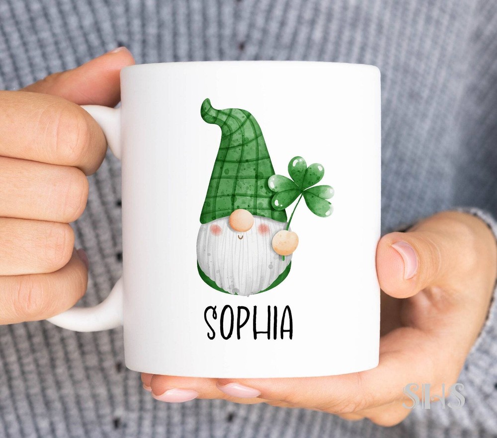 Custom Personalized Elf Leprechaun Coffee Mug with Shamrock Design for St Patrick's Day-image