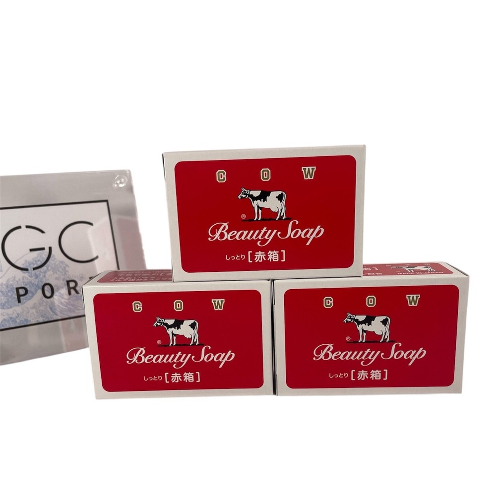Cow Brand Japanese Red Beauty Soap 85g x 3 Moisturizing Bar for Soft Skin