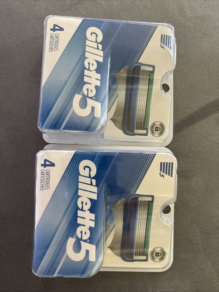 New Sealed Gillette 5 Razor Blades Refill Pack - 4 Cartridges