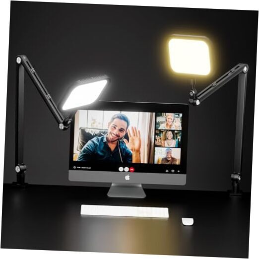 Desk Video Conference Light for Zoom Meeting, Webcam Light with C-Clamp, 360°