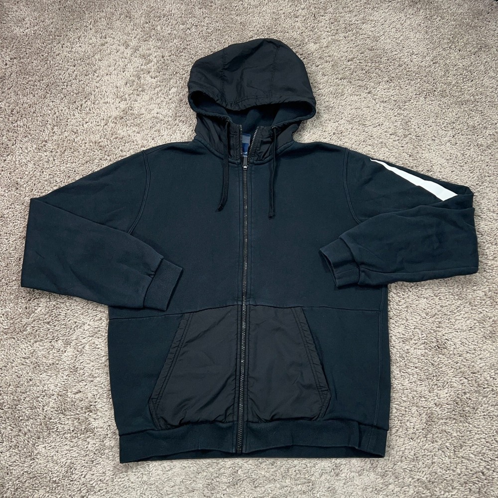 Nike Hoodie Mens Medium Black Sportswear Full Zip Big Swoosh Fleece Performance