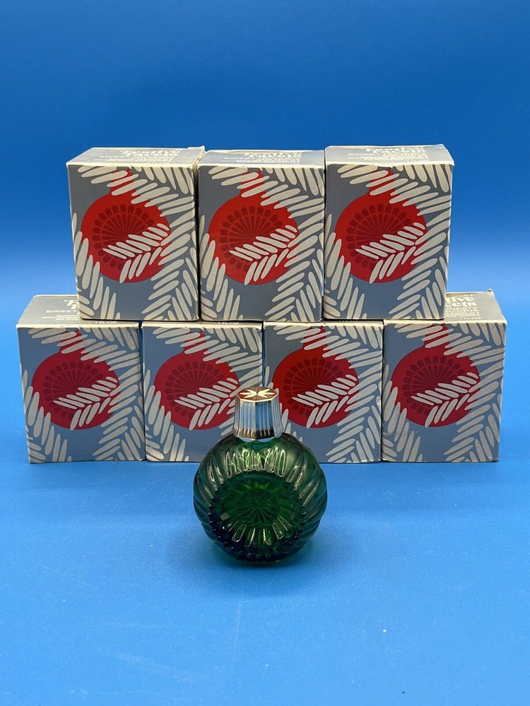 VTG Avon Festival Facets Sweet Honesty Cologne Green Ornaments Lot of 7 1 Fl Oz Each