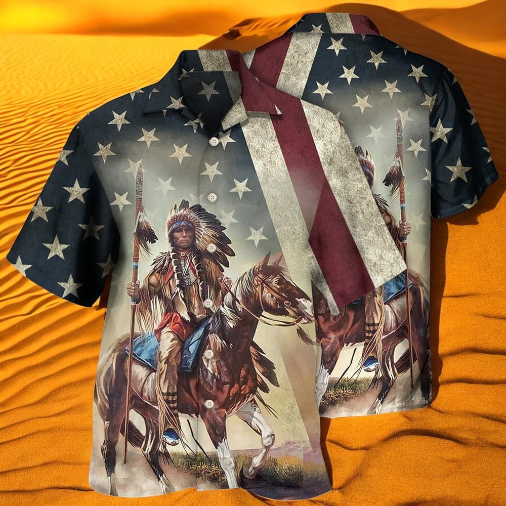 Native Horses Protect Place America Hawaiian Shirt