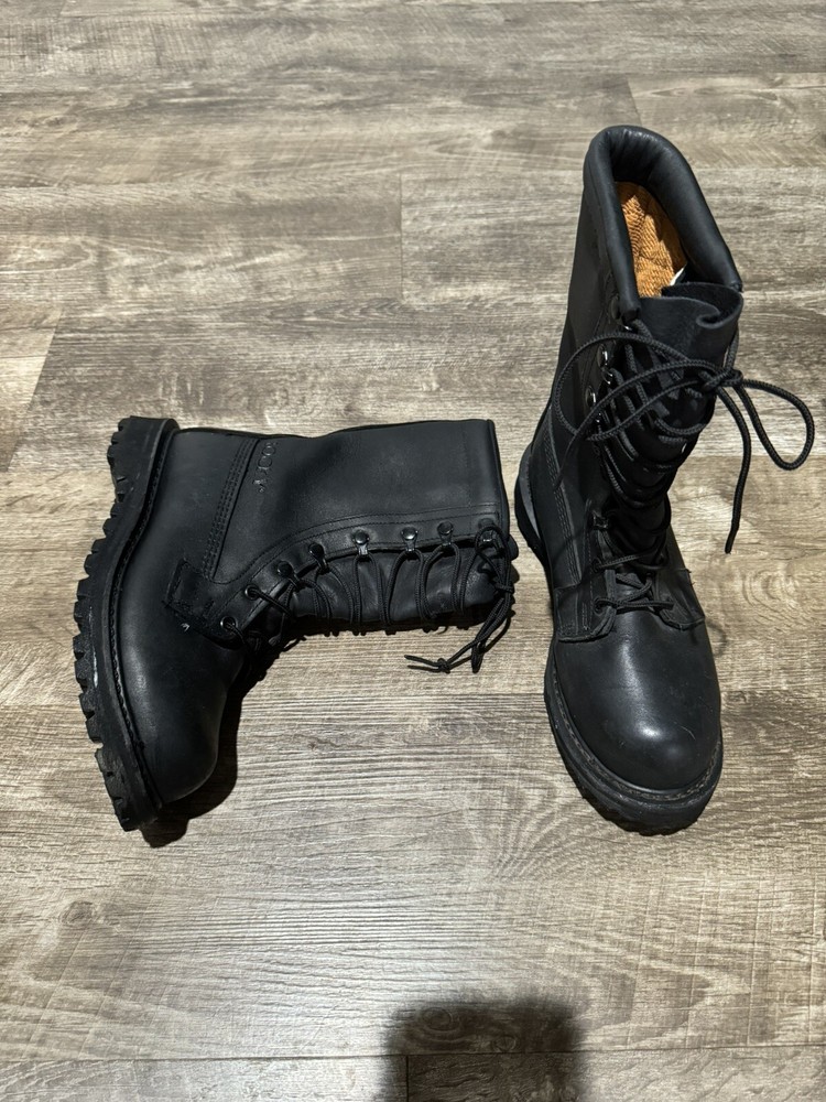 ROCKY RB 01-01 Black Leather Military Duty Boots Size 5W Vibram Soles