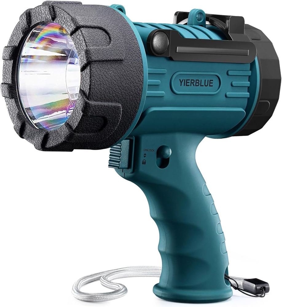 YIERBLUE 200000 Lumen Rechargeable LED Spotlight IP67 Waterproof