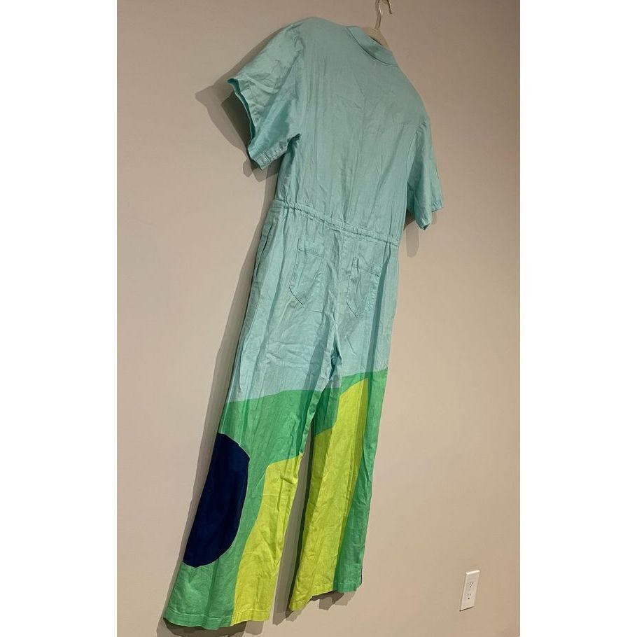 The Kit Color Block Jumpsuit Retro Style Short Sleeve Front Size 0