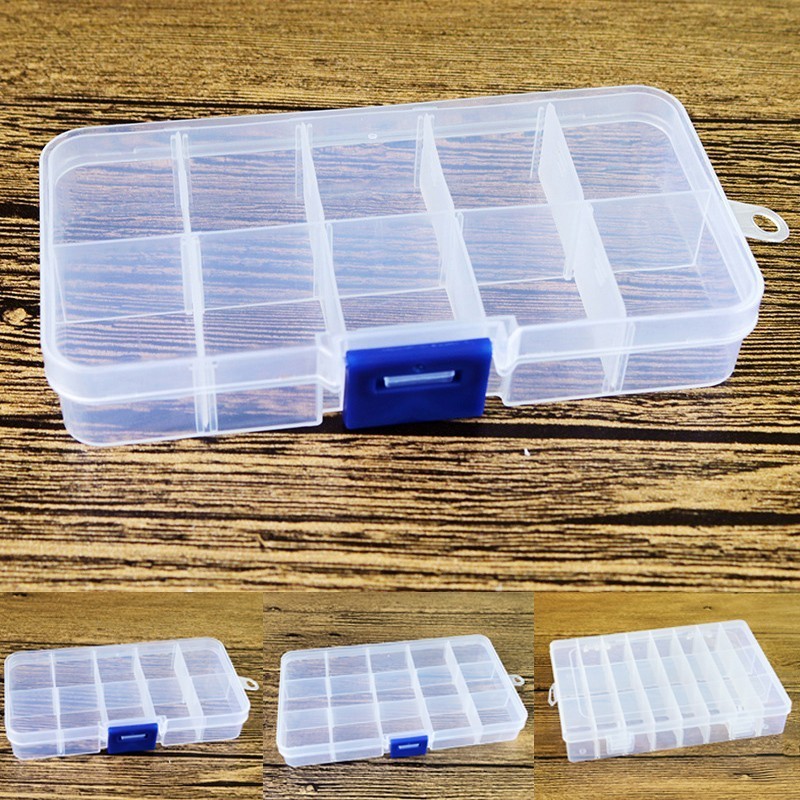 10/15/24 Compartments Plastic Box Jewelry Bead Storage Container DIY Organizer