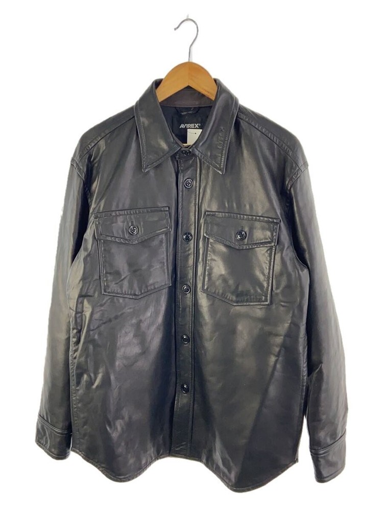 Avirex Black Sheepskin Leather Blouson Jacket Size L Model 1306